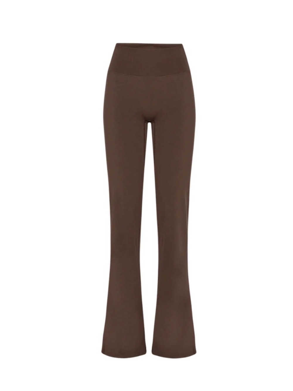 Exercere High-Waisted Stretch Flare Leggings Pecan Brown Medium Short/ Petite